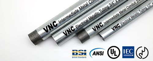Ống thép luồn dây điện Vietconduit sản xuất theo tiêu chuẩn UL-ANSI-IEC-BS-JIS.